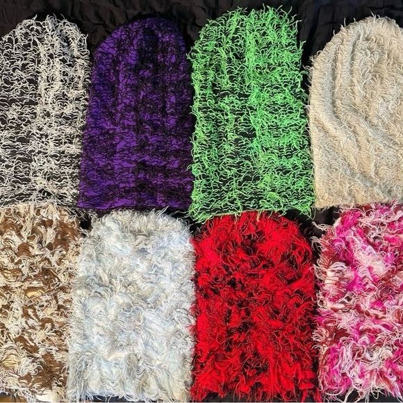 Multicolor Fuzzy Face Masks Set